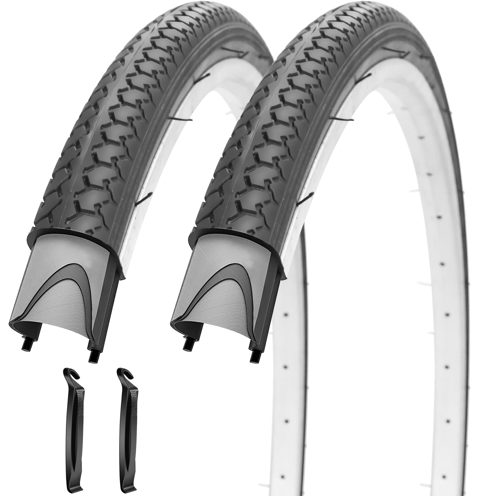 24インチ(87-540)24×13/8（LA-22005-211) YUNSCM 2-PCS 24x1 3/8 (37-540) Bike Tires and 24